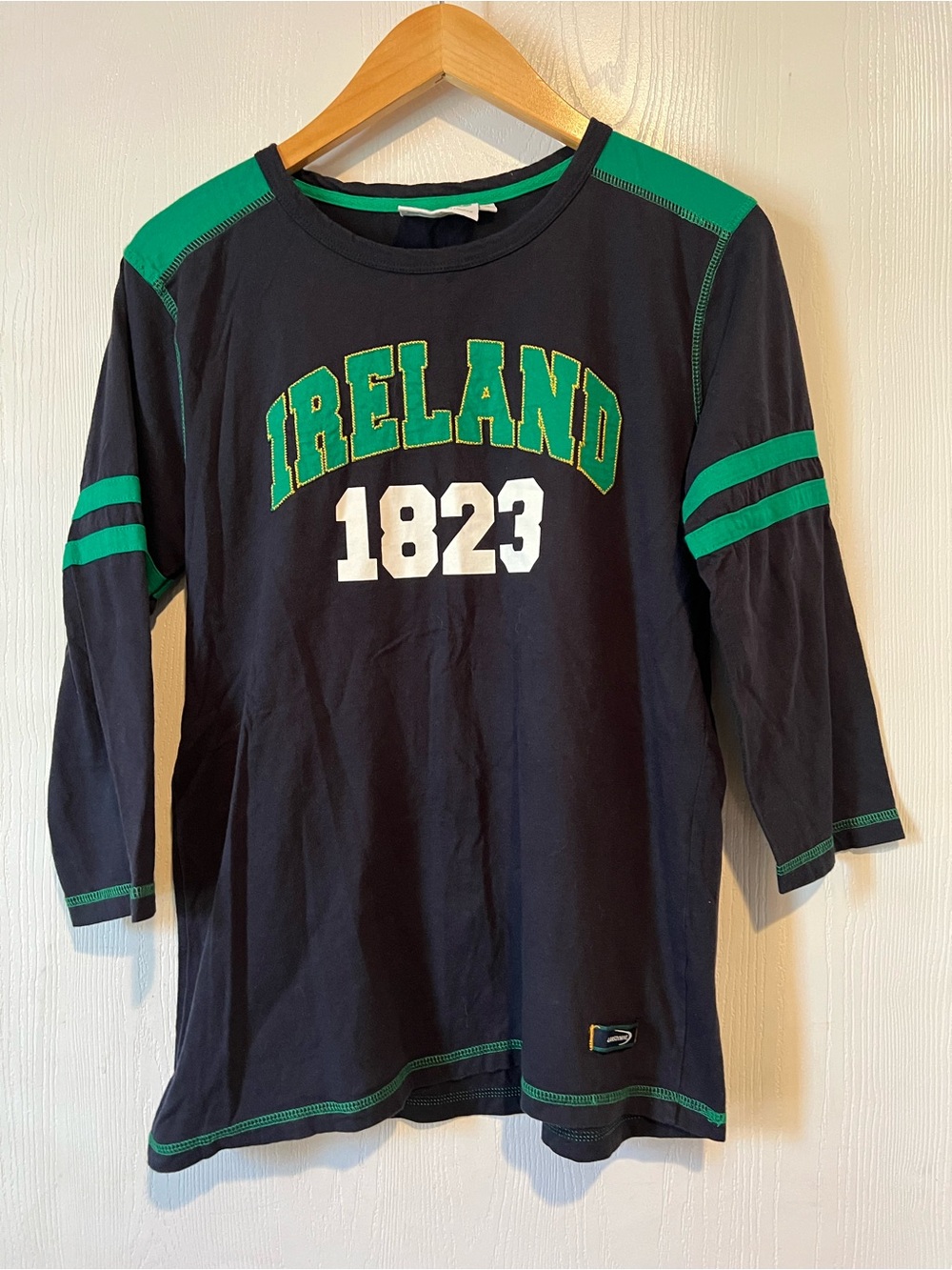 Lansdowne Shirt Green Black Ireland Top Long Sleeve Pullover Style Kids Sz M